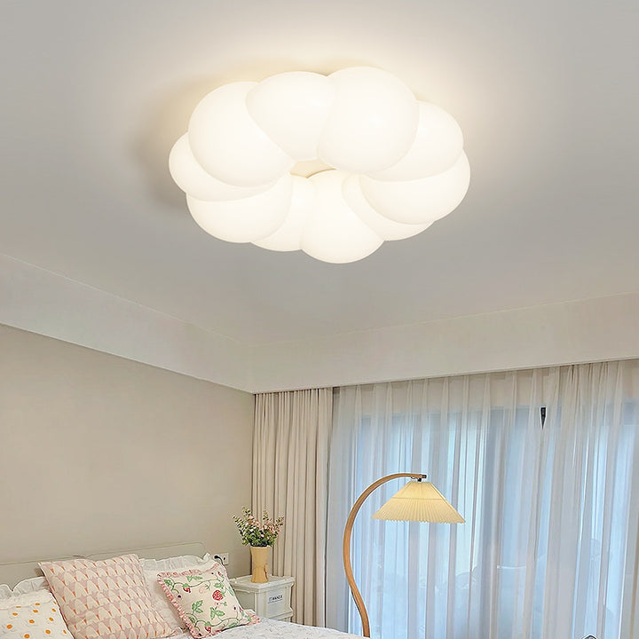 Luz de techo empotrada LED redonda de galleta de nube de hierro francés tradicional para dormitorio 