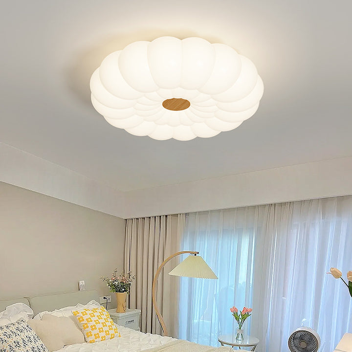 Luz de techo empotrada LED redonda de galleta de nube de hierro francés tradicional para dormitorio 