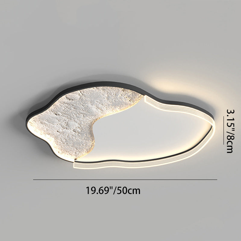 Contemporary Scandinavian Iron Acrylic Round Cloud Heart Moon LED Flush Mount Ceiling Light For Bedroom