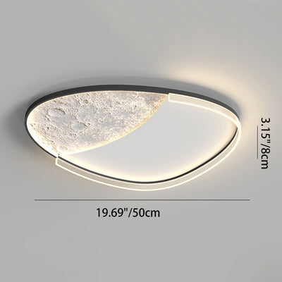 Contemporary Scandinavian Iron Acrylic Round Cloud Heart Moon LED Flush Mount Ceiling Light For Bedroom