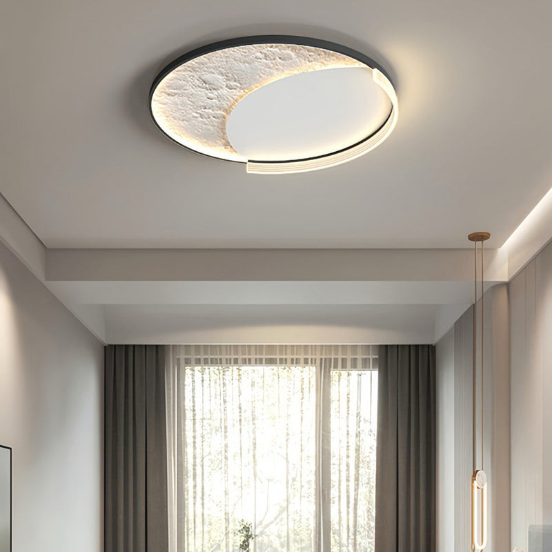 Contemporary Scandinavian Iron Acrylic Round Cloud Heart Moon LED Flush Mount Ceiling Light For Bedroom