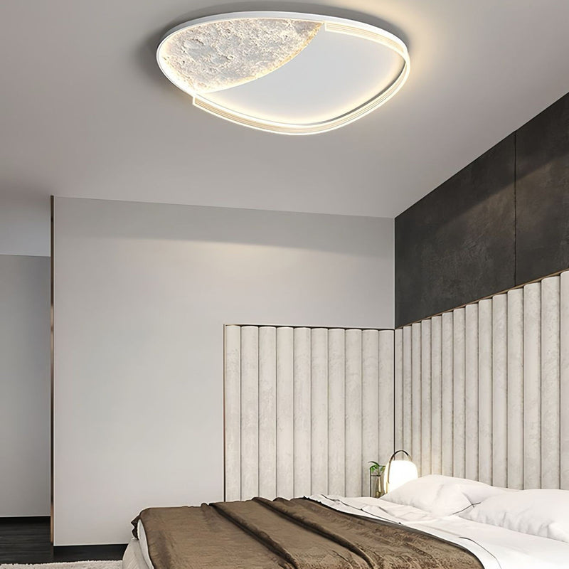Contemporary Scandinavian Iron Acrylic Round Cloud Heart Moon LED Flush Mount Ceiling Light For Bedroom