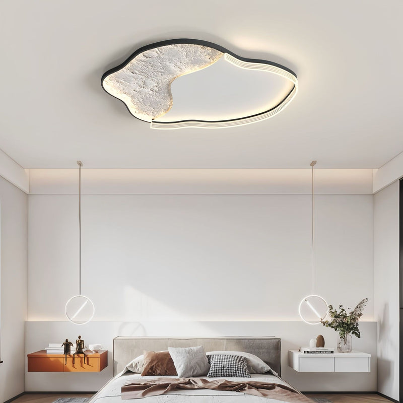 Contemporary Scandinavian Iron Acrylic Round Cloud Heart Moon LED Flush Mount Ceiling Light For Bedroom