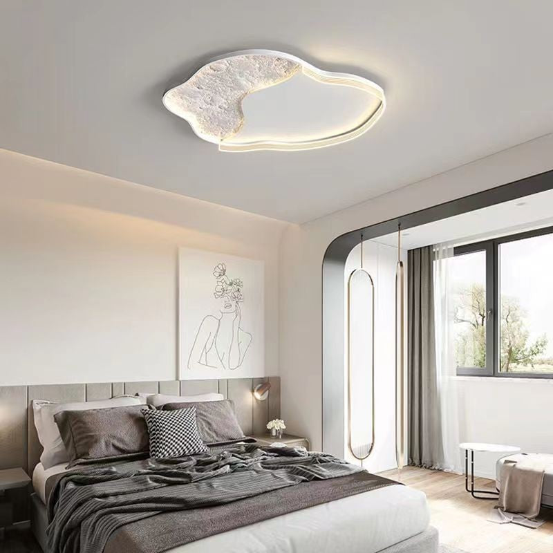Contemporary Scandinavian Iron Acrylic Round Cloud Heart Moon LED Flush Mount Ceiling Light For Bedroom