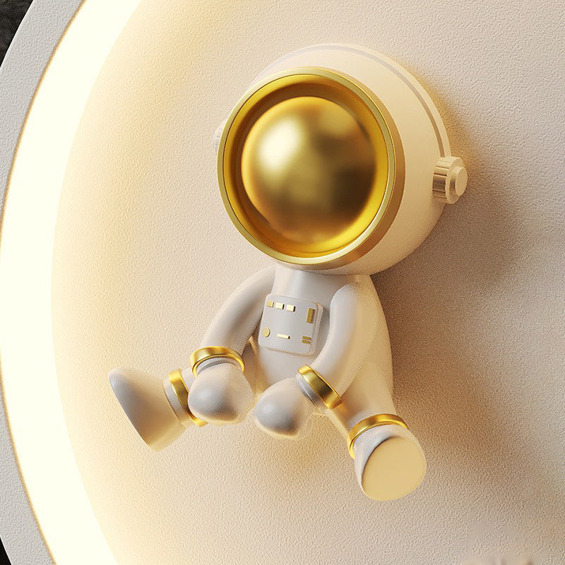 Lampe murale LED contemporaine nordique en fer acrylique résine pour enfants avec astronaute lune nuage rond cœur pour chevet 