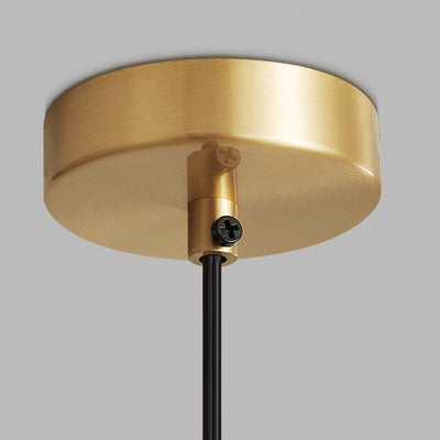 Traditional French Brass Glass Floral 1-Light Pendant Light For Bedside