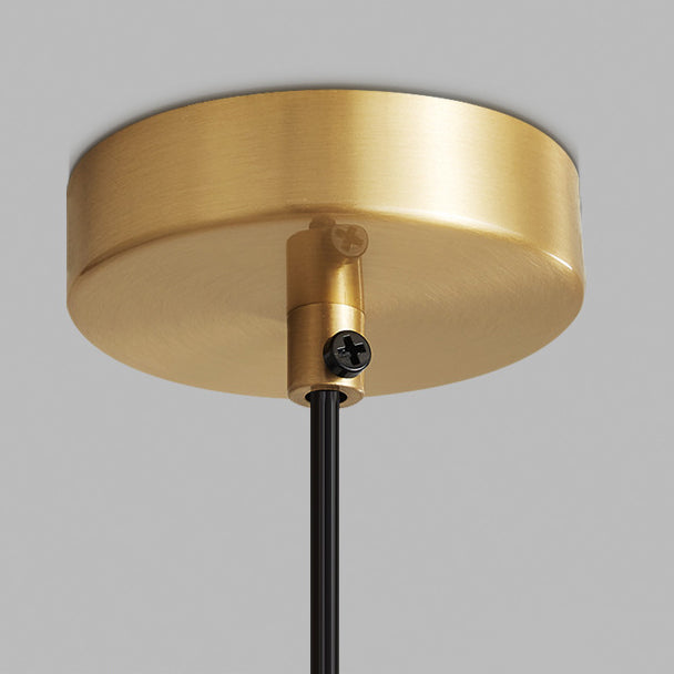 Traditional French Brass Glass Floral 1-Light Pendant Light For Bedside