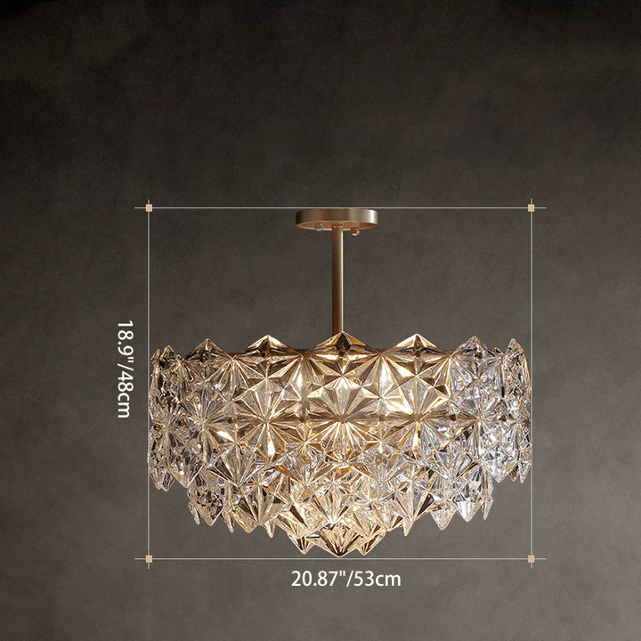 Modern Luxury Brass Crystal Glass Diamond Snowflake 6/7/10 Light Chandeliers For Bedroom