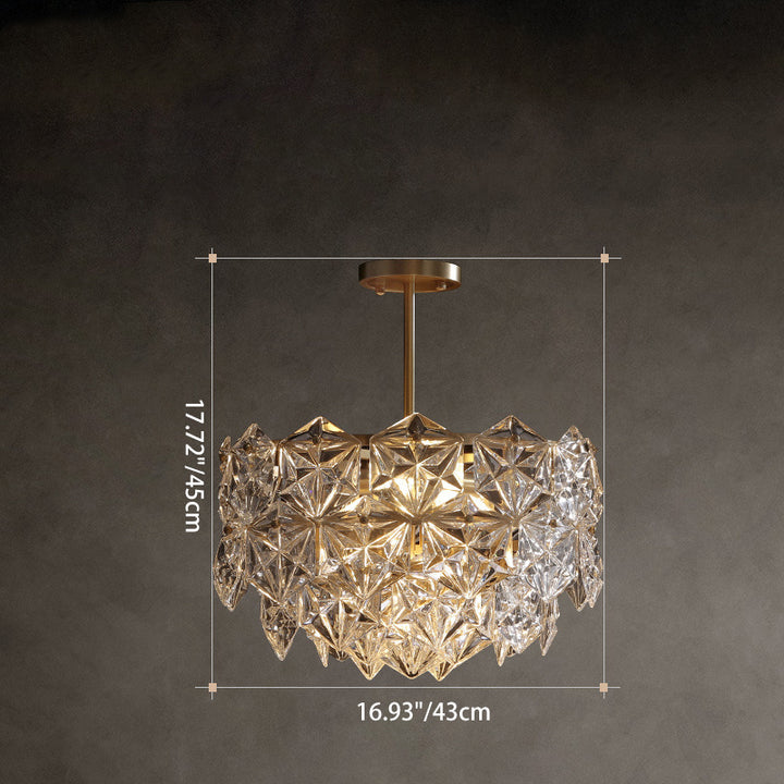 Modern Luxury Brass Crystal Glass Diamond Snowflake 6/7/10 Light Chandeliers For Bedroom