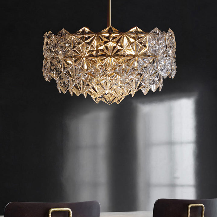 Moderne Luxus Messing Kristallglas Diamant Schneeflocke 6/7/10 Licht Kronleuchter für Schlafzimmer 