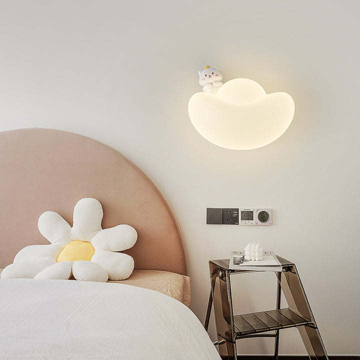 Lámpara de Aplique de Pared LED Contemporánea Creativa para Niños Hierro PE Lingote de Oro Animal Dios Rico para Cabecera 