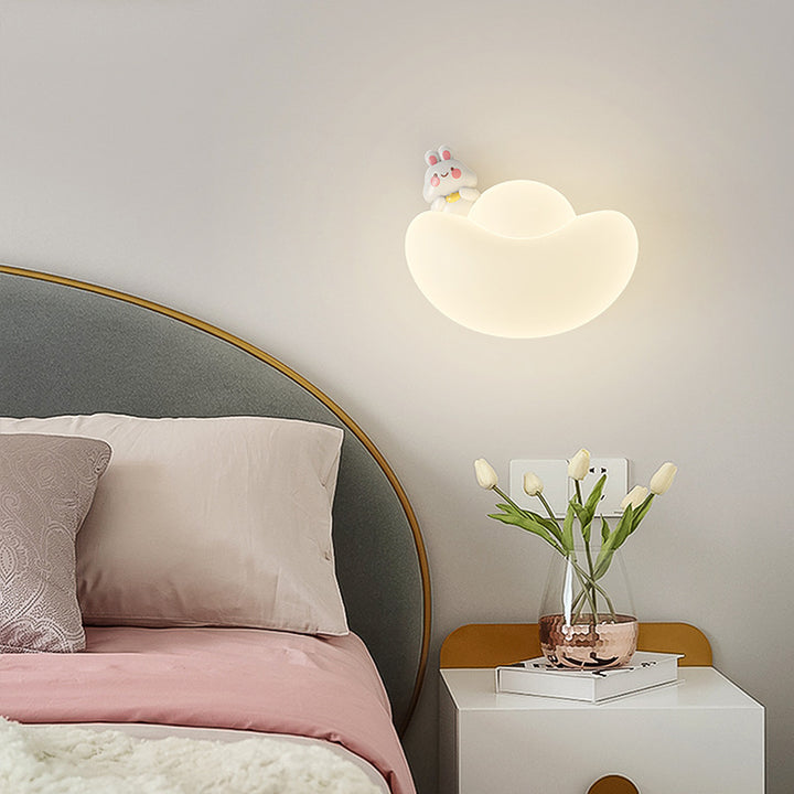 Lámpara de Aplique de Pared LED Contemporánea Creativa para Niños Hierro PE Lingote de Oro Animal Dios Rico para Cabecera 