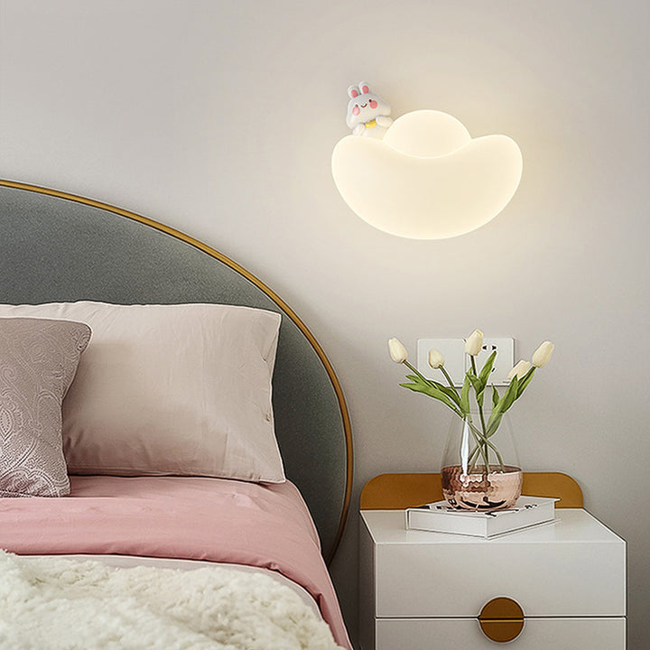 Contemporary Creative Kids Iron PE Gold Bullion Animal Wealthy God LED Wall Sconce Lamp For Bedside