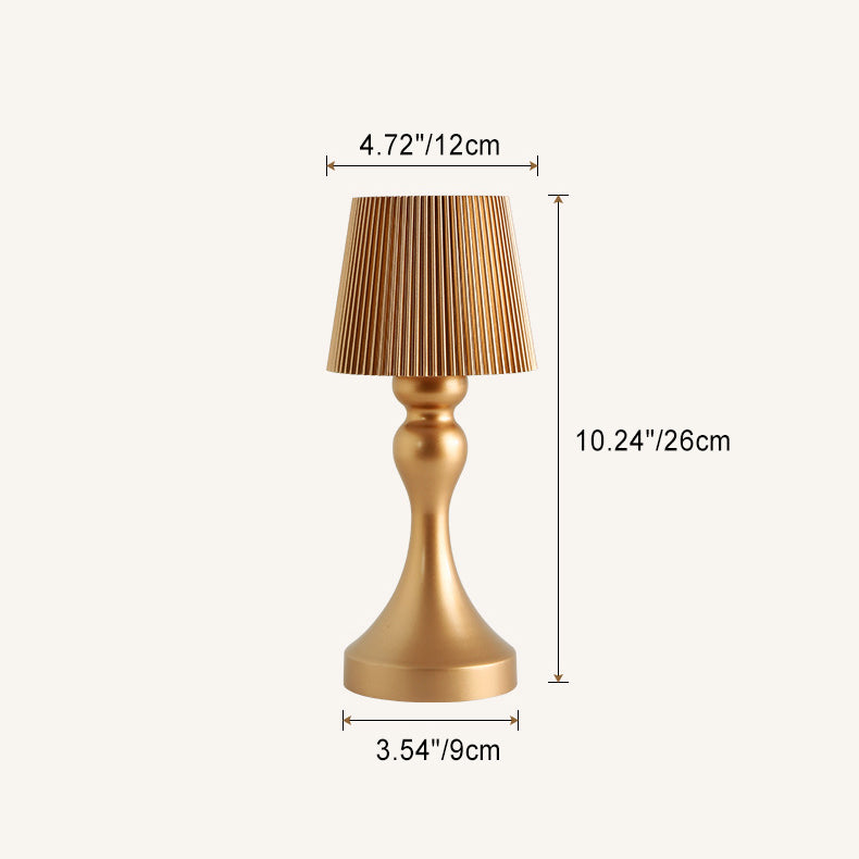 Lámpara de mesa LED contemporánea retro recargable de hierro ABS con columna a rayas luz nocturna para mesita de noche 