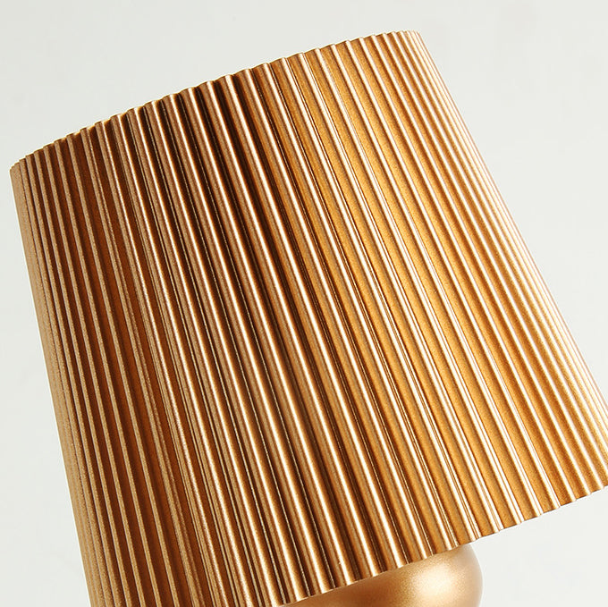 Lámpara de mesa LED contemporánea retro recargable de hierro ABS con columna a rayas luz nocturna para mesita de noche 