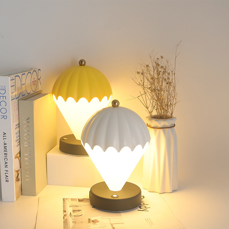 Contemporary Scandinavian Rechargeable Iron Acrylic Balloon LED Table Lamp Night Light For Bedroom