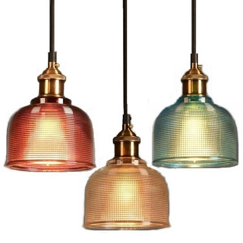 Contemporary Retro Metal Glass Frosted Dome Cap 1-Light Pendant Light For Dining Room