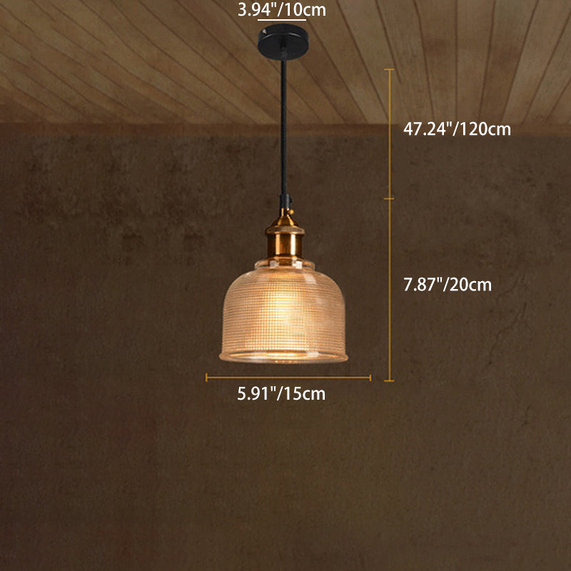 Contemporary Retro Metal Glass Frosted Dome Cap 1-Light Pendant Light For Dining Room