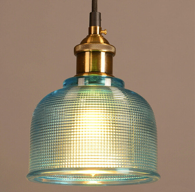 Contemporary Retro Metal Glass Frosted Dome Cap 1-Light Pendant Light For Dining Room
