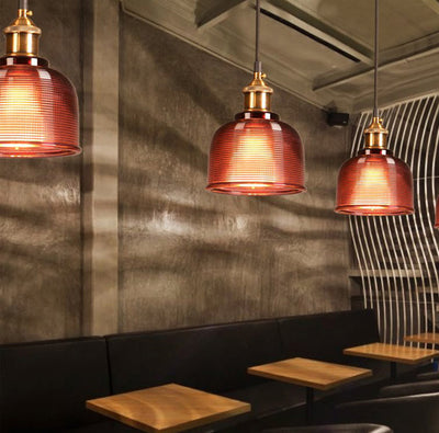 Contemporary Retro Metal Glass Frosted Dome Cap 1-Light Pendant Light For Dining Room
