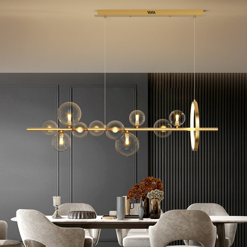 Modern Simplicity Iron Glass Ball Bubble 7/10 Light Chandeliers Island Light For Dining Room