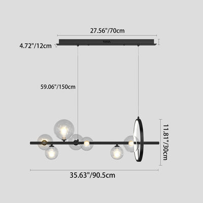 Modern Simplicity Iron Glass Ball Bubble 7/10 Light Chandeliers Island Light For Dining Room
