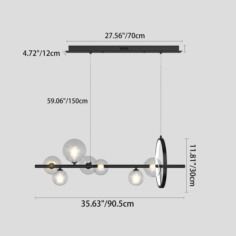Modern Simplicity Iron Glass Ball Bubble 7/10 Light Chandeliers Island Light For Dining Room