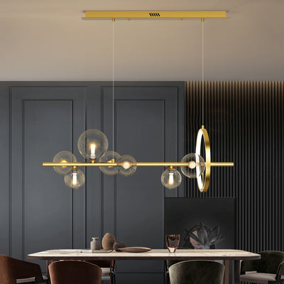 Modern Simplicity Iron Glass Ball Bubble 7/10 Light Chandeliers Island Light For Dining Room
