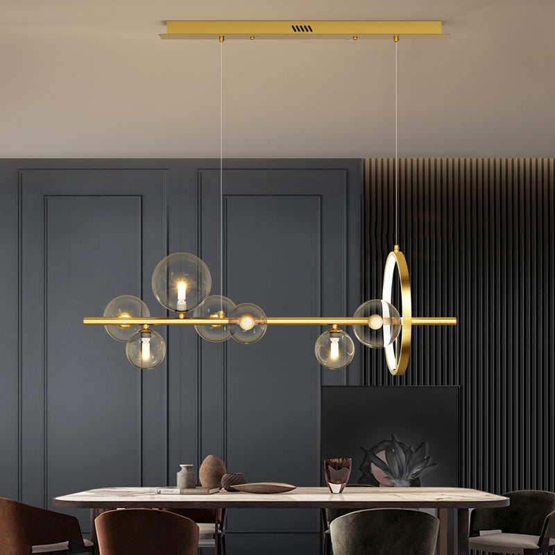 Modern Simplicity Iron Glass Ball Bubble 7/10 Light Chandeliers Island Light For Dining Room