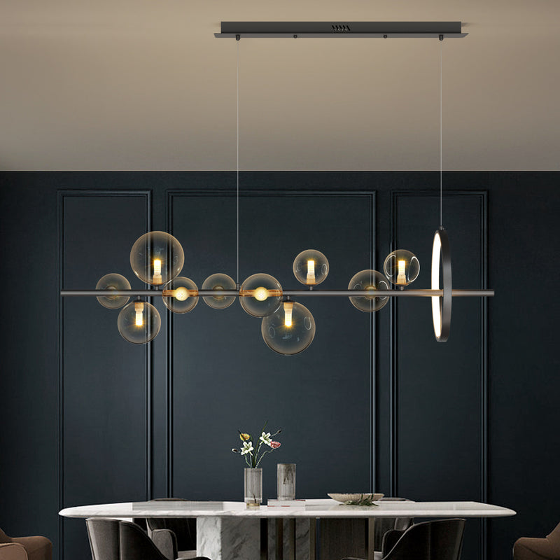 Modern Simplicity Iron Glass Ball Bubble 7/10 Light Chandeliers Island Light For Dining Room