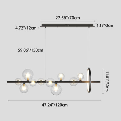 Modern Simplicity Iron Glass Ball Bubble 7/10 Light Chandeliers Island Light For Dining Room