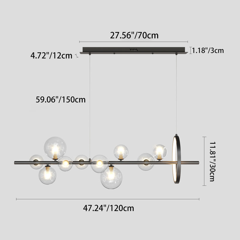 Modern Simplicity Iron Glass Ball Bubble 7/10 Light Chandeliers Island Light For Dining Room