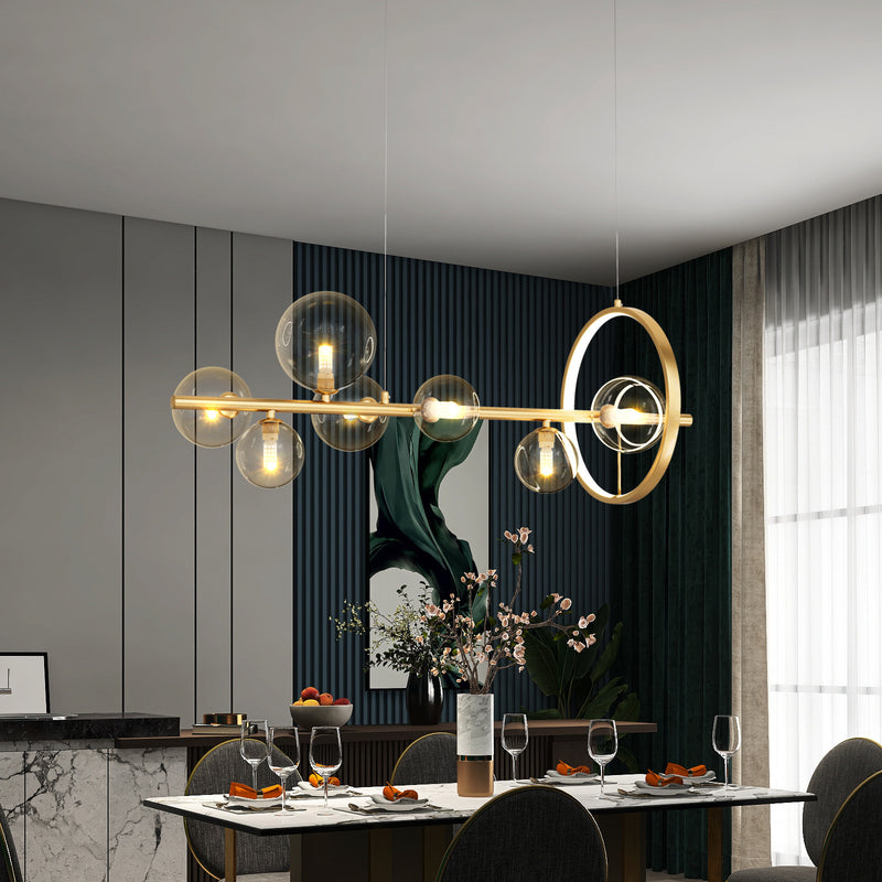 Modern Simplicity Iron Glass Ball Bubble 7/10 Light Chandeliers Island Light For Dining Room