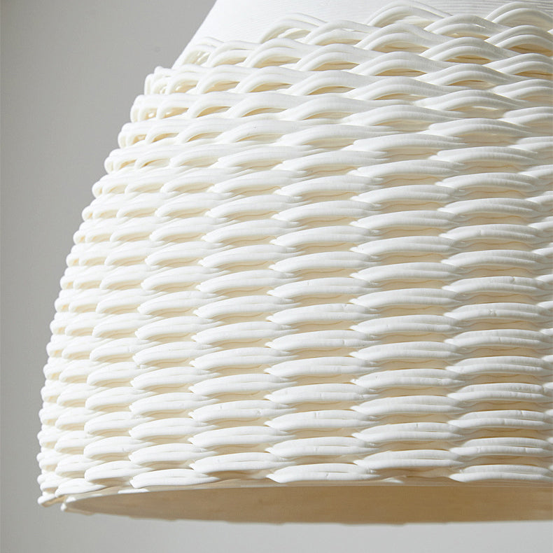 Traditionelle japanische Keramik Messing Walnuss Zylinder Kegelförmige Textur 1-Licht Pendelleuchte für das Esszimmer 