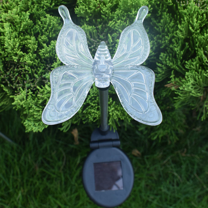 Modern Art Deco Solar Waterproof Stainless Steel PVC Plastic Butterfly Dragonfly Flying Bird LED Outdoor Light Landscape Lighting For Garden