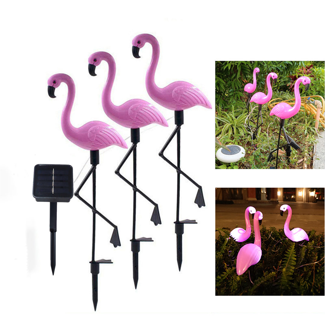 Contemporary Creative Solar Waterproof PP Flamingo LED Outdoor Light Landscape Lighting For Garden