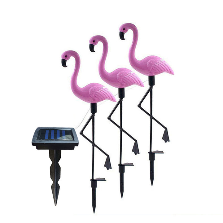 Contemporary Creative Solar Waterproof PP Flamingo LED Outdoor Light Landscape Lighting For Garden