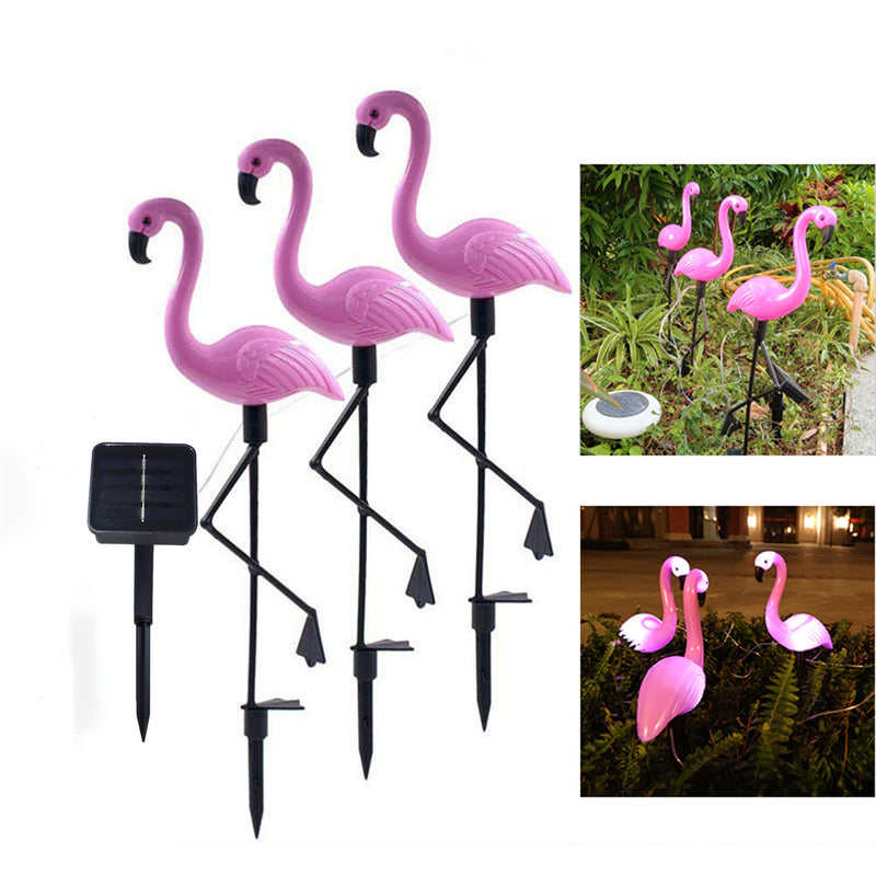 Contemporary Creative Solar Waterproof PP Flamingo LED Outdoor Light Landscape Lighting For Garden