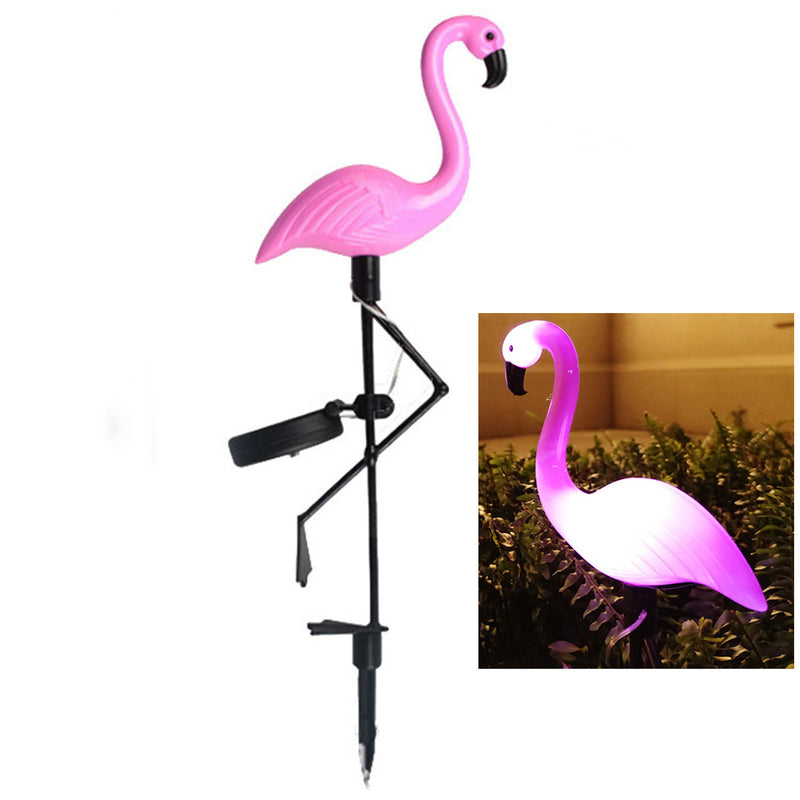 Contemporary Creative Solar Waterproof PP Flamingo LED Outdoor Light Landscape Lighting For Garden