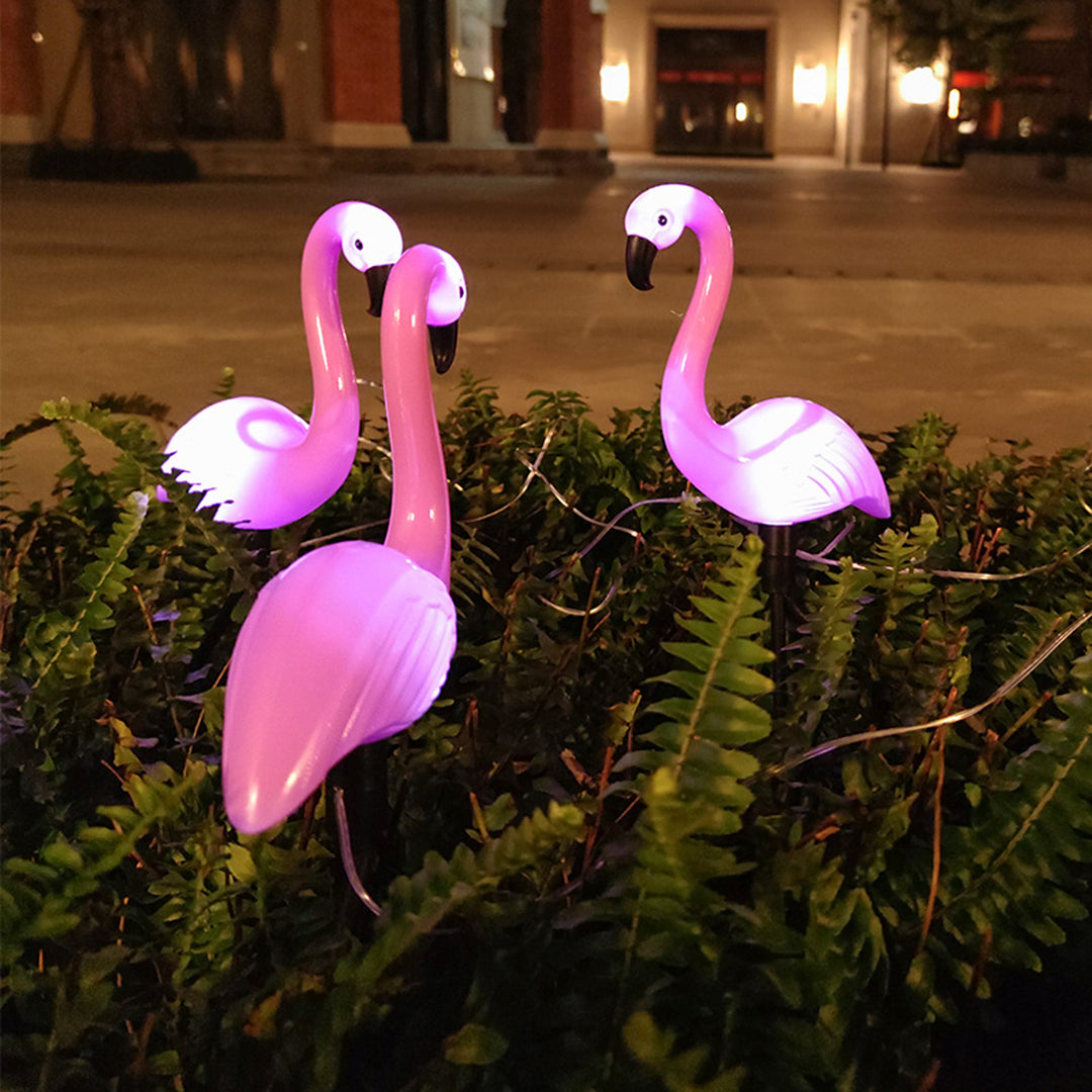 Contemporary Creative Solar Waterproof PP Flamingo LED Outdoor Light Landscape Lighting For Garden