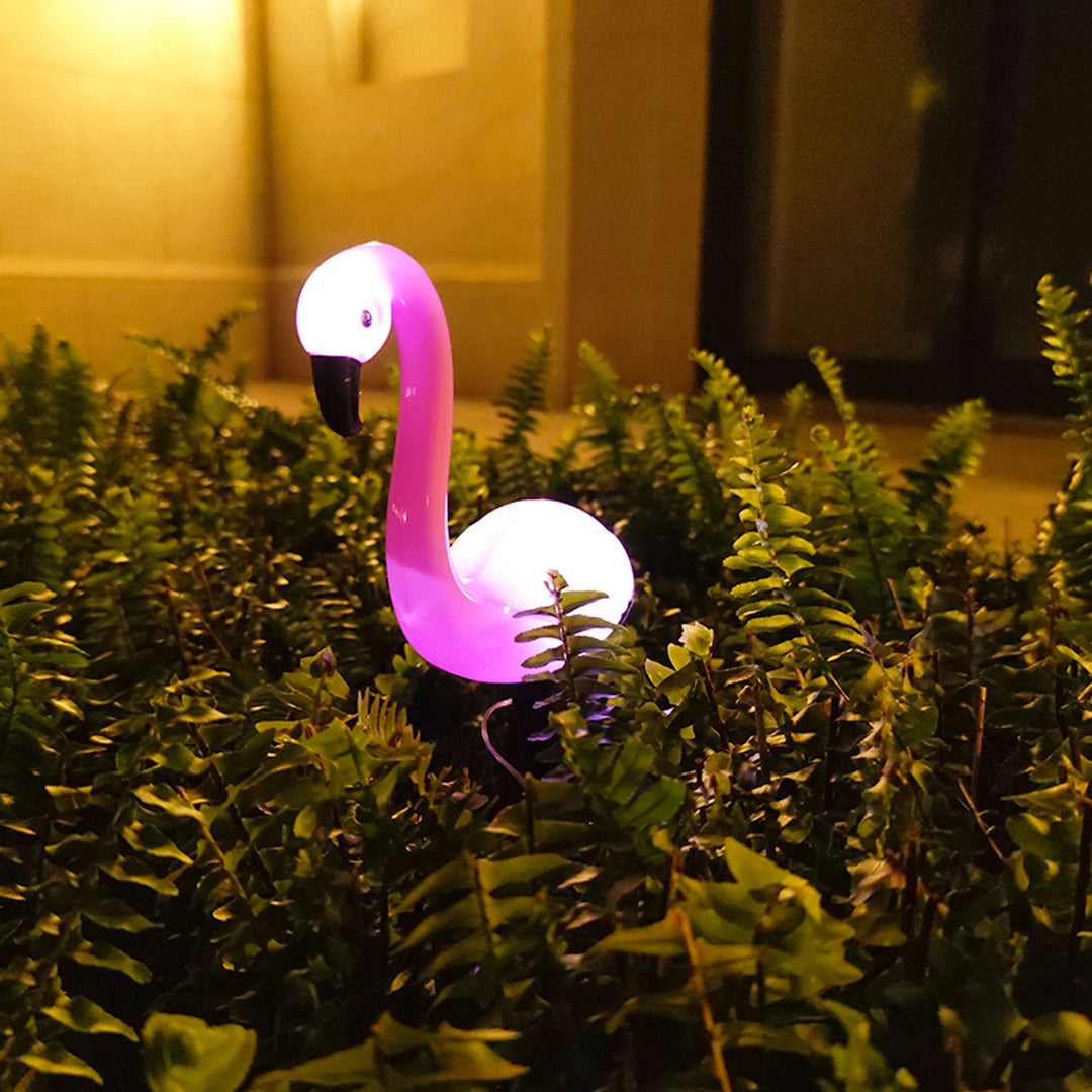 Contemporary Creative Solar Waterproof PP Flamingo LED Outdoor Light Landscape Lighting For Garden