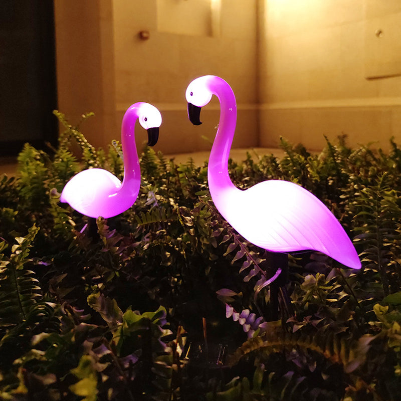 Contemporary Creative Solar Waterproof PP Flamingo LED Outdoor Light Landscape Lighting For Garden