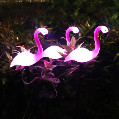Contemporary Creative Solar Waterproof PP Flamingo LED Outdoor Light Landscape Lighting For Garden