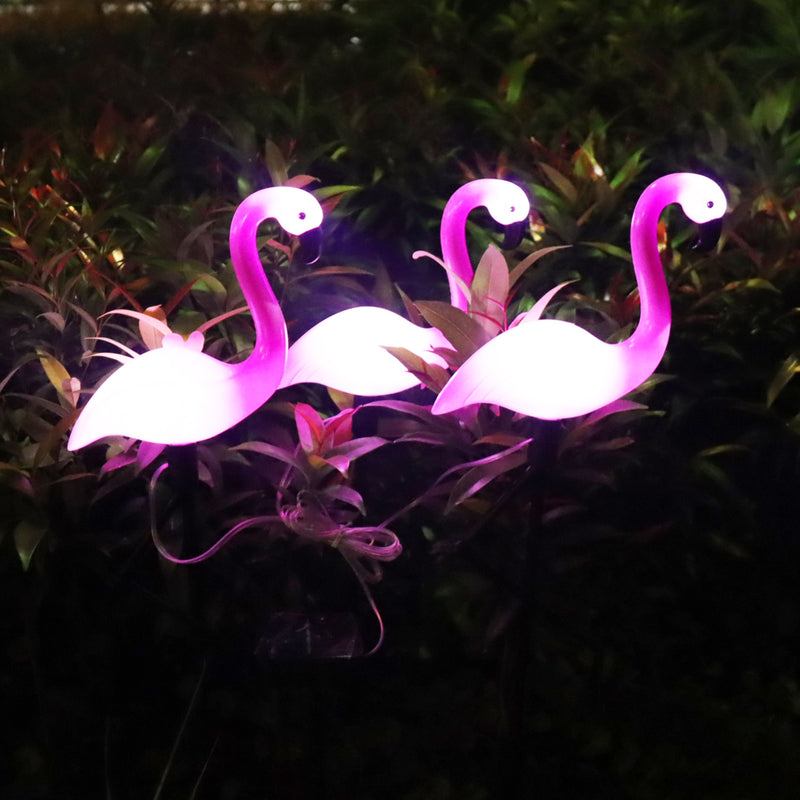 Contemporary Creative Solar Waterproof PP Flamingo LED Outdoor Light Landscape Lighting For Garden