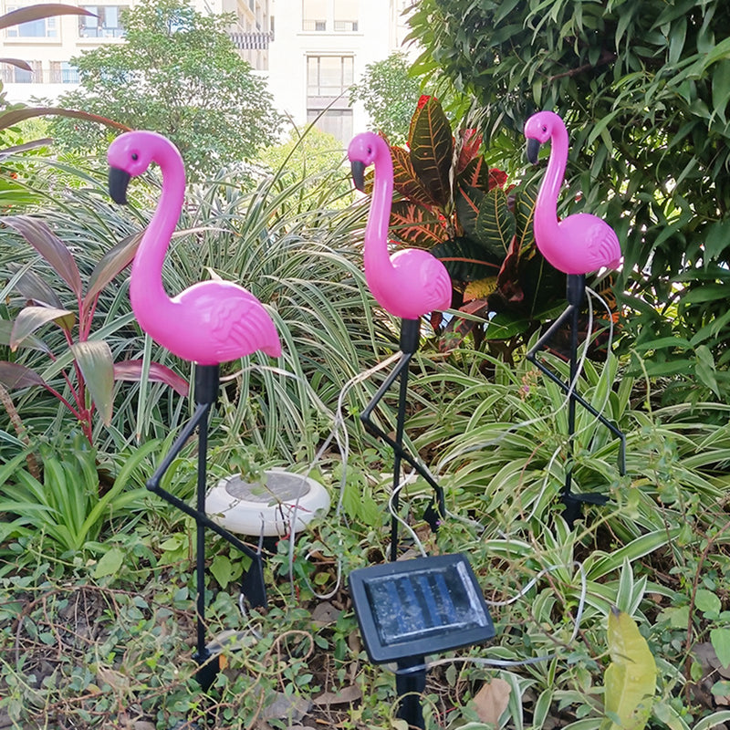 Contemporary Creative Solar Waterproof PP Flamingo LED Outdoor Light Landscape Lighting For Garden