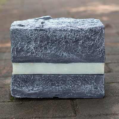 Éclairage extérieur à LED en forme de cube à rayures en pierre simulée en résine imperméable avec fibre de verre et verre créatif contemporain pour l'éclairage paysager de jardin 