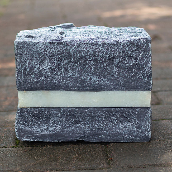 Éclairage extérieur à LED en forme de cube à rayures en pierre simulée en résine imperméable avec fibre de verre et verre créatif contemporain pour l&