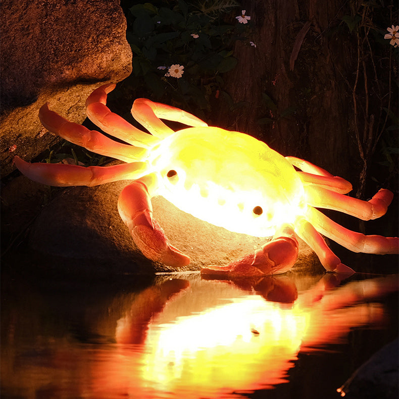 Moderne Art Deco Solar wasserdichte Harz-Simulation Krabben-LED Außenleuchte Landschaftsbeleuchtung für den Garten 