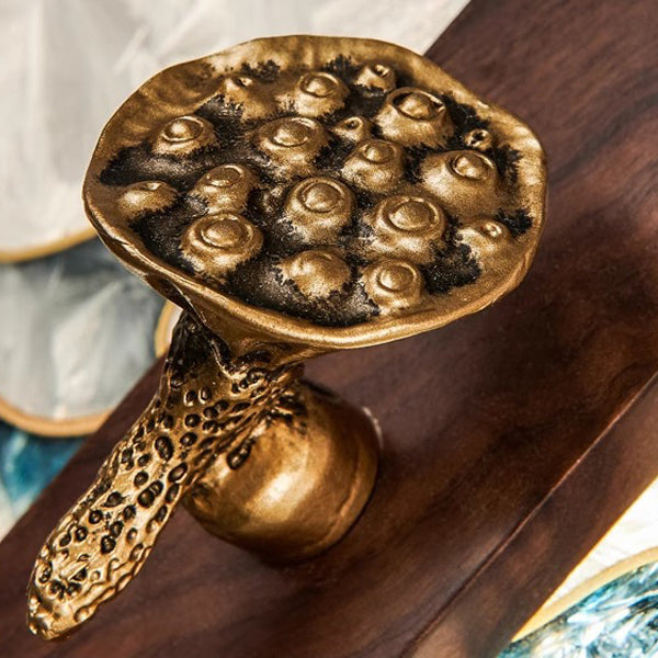 Traditional Chinese Walnut Copper Acrylic Scalloped Hand Enameling Painting Lotus Bamboo Leaf LED Wall Sconce Lamp For Bedside