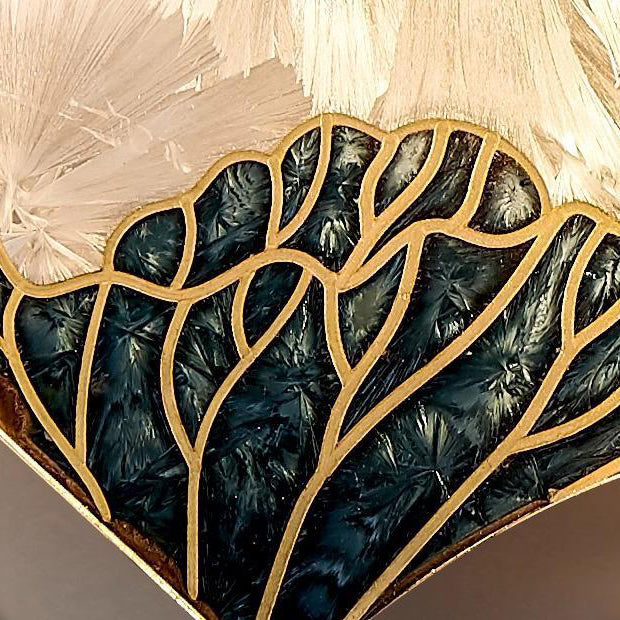 Applique murale LED en noyer chinois traditionnel, cuivre, acrylique, émaillage à la main en forme de coquille, peinture lotus, feuille de bambou pour chevet 